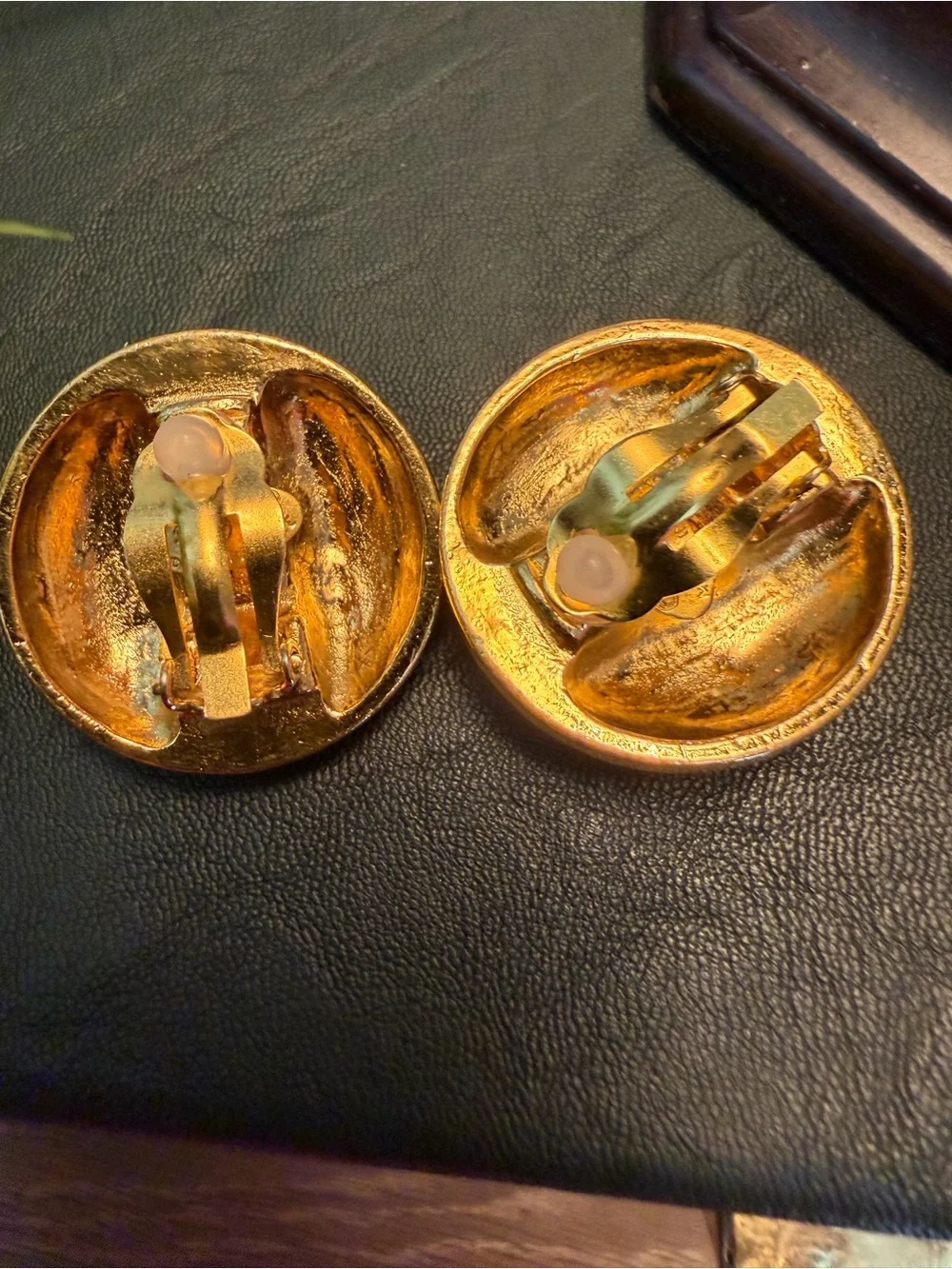 CHANEL Vintage Button Clip On Earrings With COA